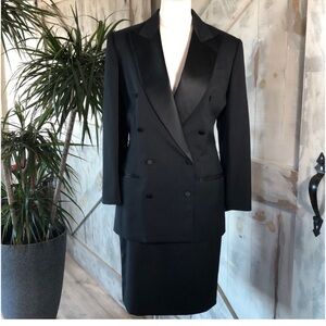 Burberry’s wool and satin double breasted blazer